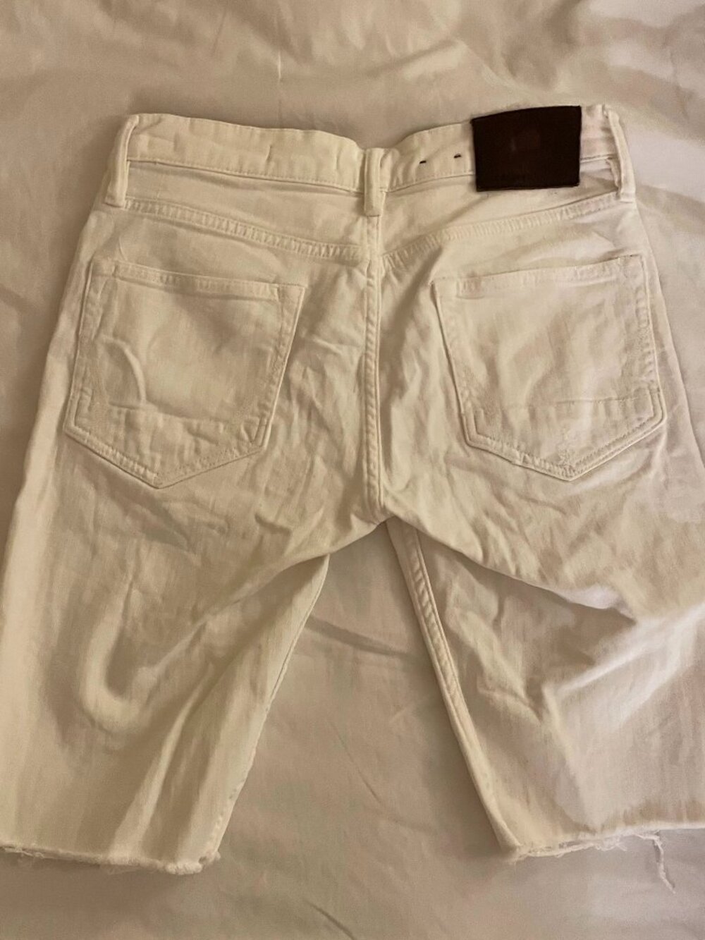 All saint white shorts distressed style